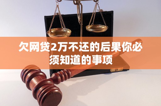 欠网贷2万不还的后果你必须知道的事项