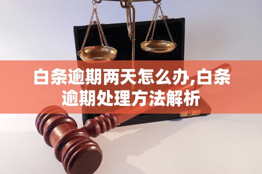 白条逾期两天怎么办,白条逾期处理方法解析