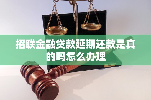 招联金融贷款延期还款是真的吗怎么办理