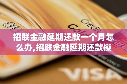 招联金融延期还款一个月怎么办,招联金融延期还款操作步骤