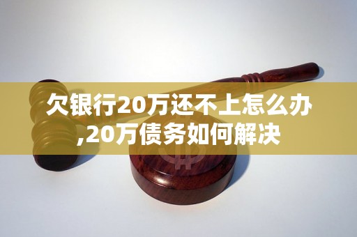 欠银行20万还不上怎么办,20万债务如何解决