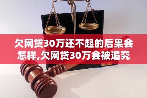 欠网贷30万还不起的后果会怎样,欠网贷30万会被追究法律责任吗