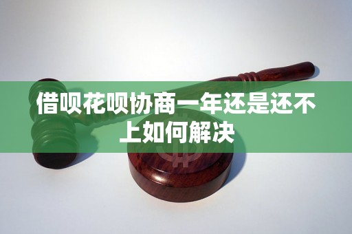 借呗花呗协商一年还是还不上如何解决