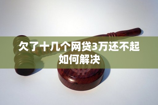 欠了十几个网贷3万还不起如何解决