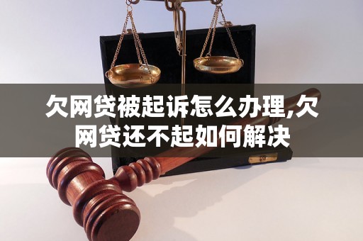 欠网贷被起诉怎么办理,欠网贷还不起如何解决