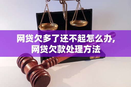 网贷欠多了还不起怎么办,网贷欠款处理方法