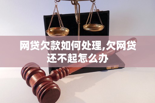 网贷欠款如何处理,欠网贷还不起怎么办