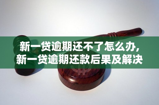 新一贷逾期还不了怎么办,新一贷逾期还款后果及解决方法