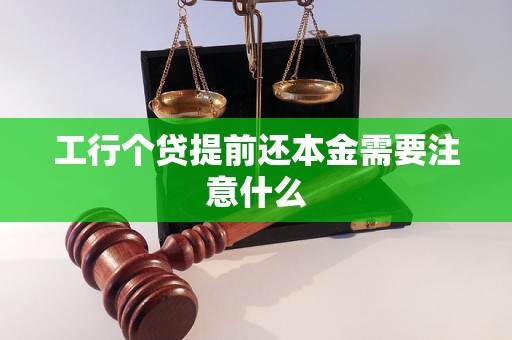 工行个贷提前还本金需要注意什么