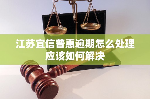 江苏宜信普惠逾期怎么处理应该如何解决