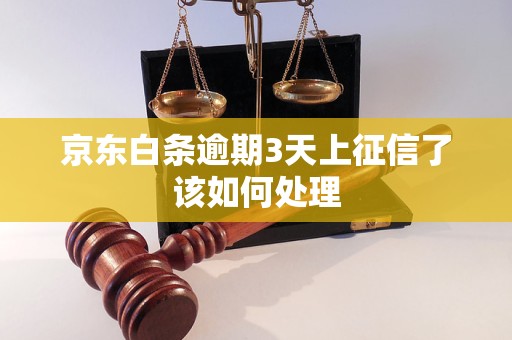 京东白条逾期3天上征信了该如何处理