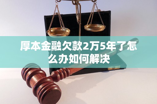 厚本金融欠款2万5年了怎么办如何解决