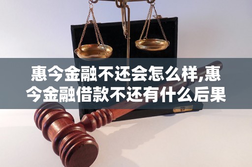 惠今金融不还会怎么样,惠今金融借款不还有什么后果