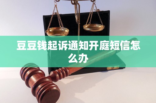 豆豆钱起诉通知开庭短信怎么办