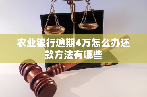 农业银行逾期4万怎么办还款方法有哪些