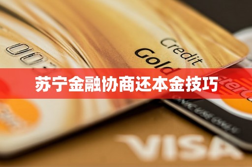 苏宁金融协商还本金技巧