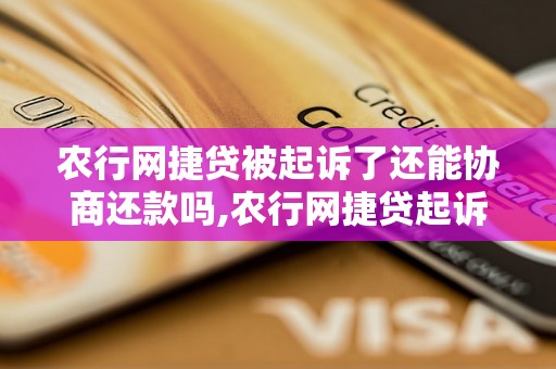 农行网捷贷被起诉了还能协商还款吗,农行网捷贷起诉案件处理方式