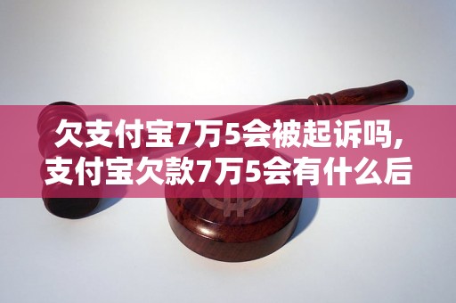 欠支付宝7万5会被起诉吗,支付宝欠款7万5会有什么后果