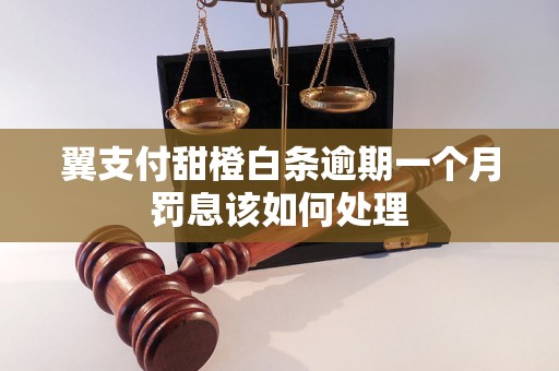 翼支付甜橙白条逾期一个月罚息该如何处理