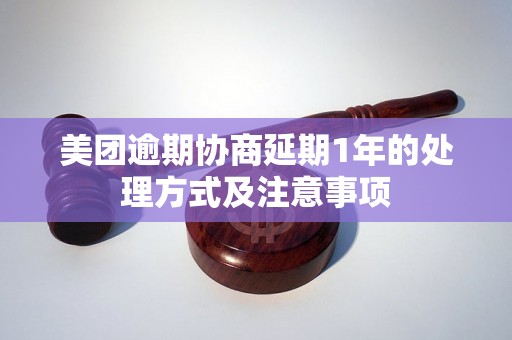 美团逾期协商延期1年的处理方式及注意事项