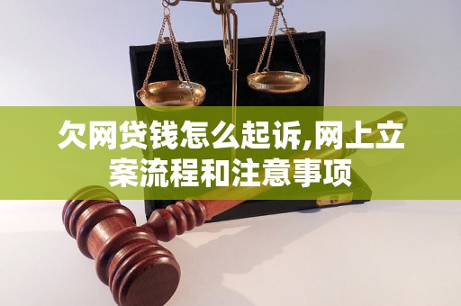 欠网贷钱怎么起诉,网上立案流程和注意事项