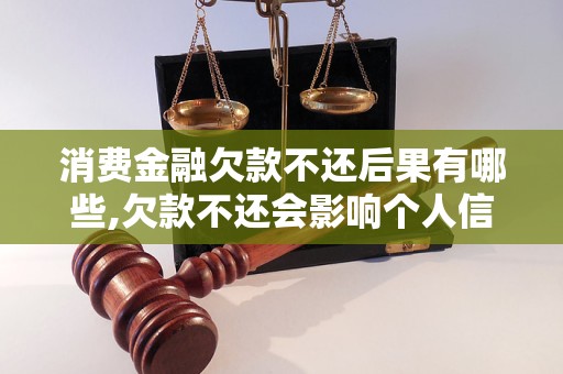 消费金融欠款不还后果有哪些,欠款不还会影响个人信用吗