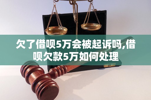 欠了借呗5万会被起诉吗,借呗欠款5万如何处理