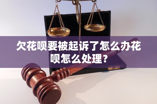 欠花呗要被起诉了怎么办花呗怎么处理？