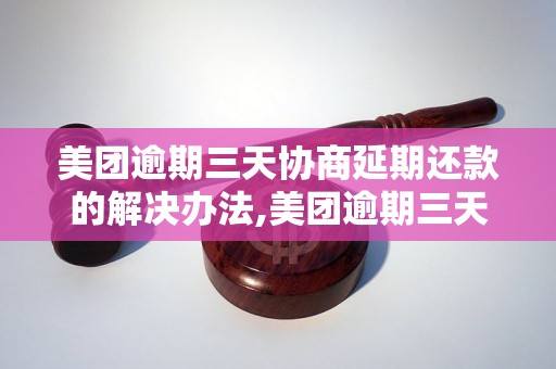 美团逾期三天协商延期还款的解决办法,美团逾期三天协商延期还款的注意事项