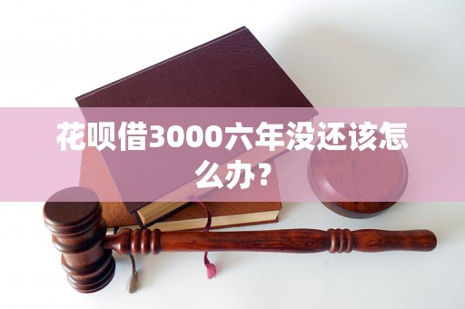 花呗借3000六年没还该怎么办？