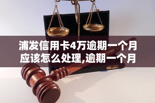 浦发信用卡4万逾期一个月应该怎么处理,逾期一个月信用卡罚息计算公式