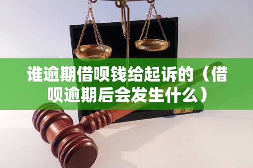 谁逾期借呗钱给起诉的（借呗逾期后会发生什么）