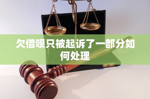 欠借呗只被起诉了一部分如何处理