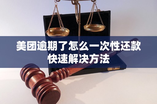 美团逾期了怎么一次性还款快速解决方法