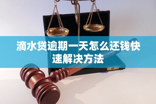 滴水贷逾期一天怎么还钱快速解决方法