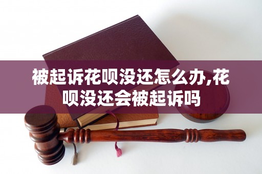 被起诉花呗没还怎么办,花呗没还会被起诉吗