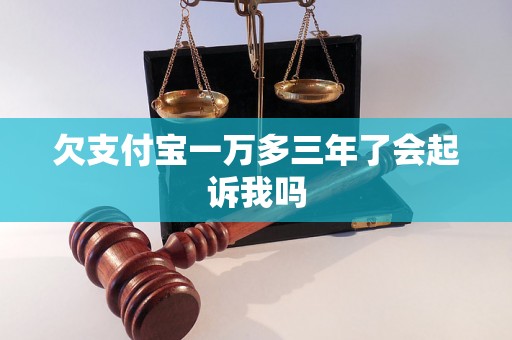 欠支付宝一万多三年了会起诉我吗