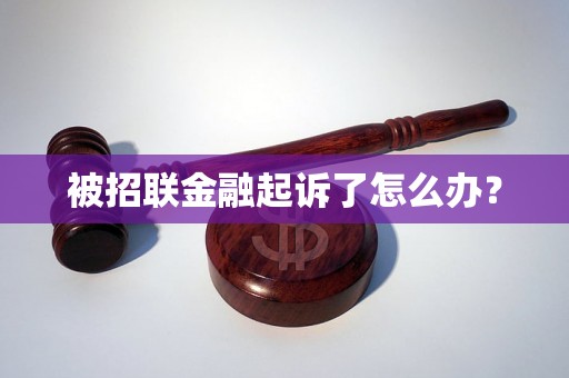 被招联金融起诉了怎么办？