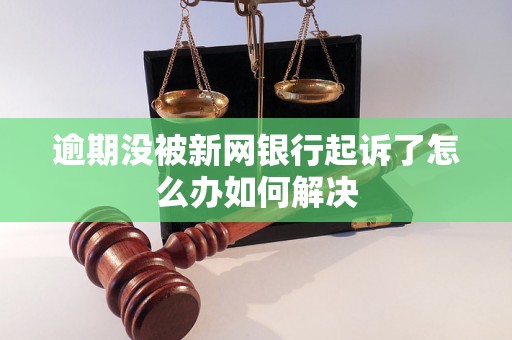 逾期没被新网银行起诉了怎么办如何解决