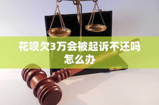 花呗欠3万会被起诉不还吗怎么办