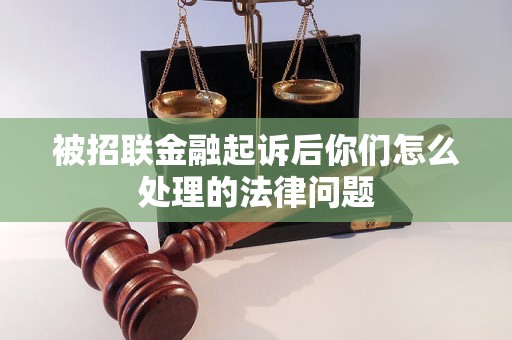 被招联金融起诉后你们怎么处理的法律问题