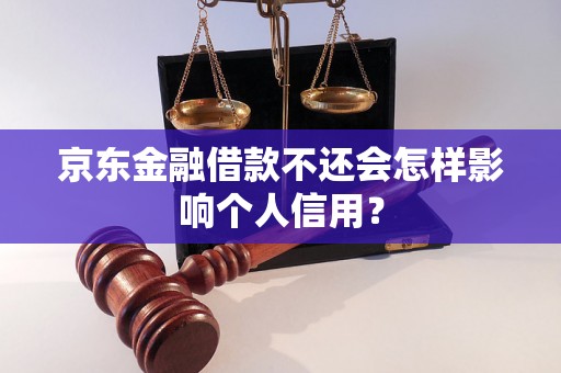 京东金融借款不还会怎样影响个人信用？