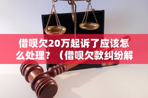 借呗欠20万起诉了应该怎么处理？（借呗欠款纠纷解决方法）