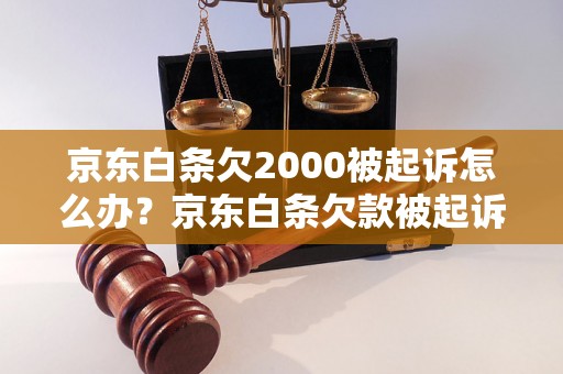 京东白条欠2000被起诉怎么办？京东白条欠款被起诉应该如何处理？