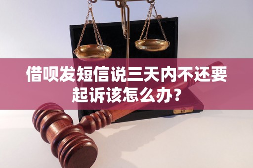 借呗发短信说三天内不还要起诉该怎么办？