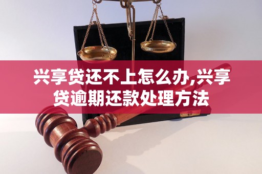 兴享贷还不上怎么办,兴享贷逾期还款处理方法