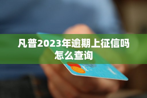 凡普2023年逾期上征信吗怎么查询