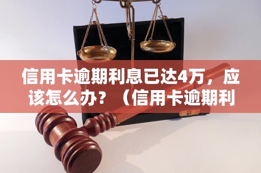 信用卡逾期利息已达4万，应该怎么办？（信用卡逾期利息处理方法）