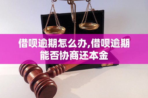 借呗逾期怎么办,借呗逾期能否协商还本金