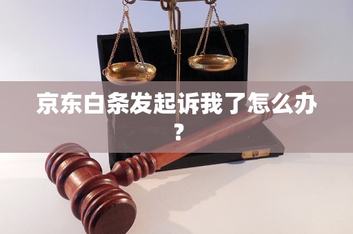 京东白条发起诉我了怎么办？